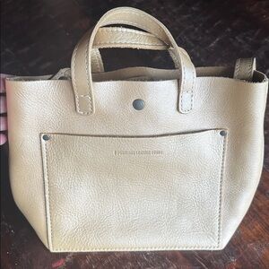 Portland Leather mini crossbody Tote Bag in champagne